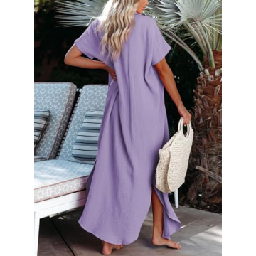Herseas Stylish Beach Button Down Dress for Women