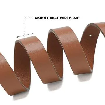 HOTWILL Women Belts for Jeans Dress Skinny Waist Belt with Gold Triangle Buckle 0.90" Width Thin Belts for Ladies Brown X-Small