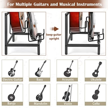 Bikoney Guitar Stand Adjustable 4-Tier Holder for Multiple Instruments