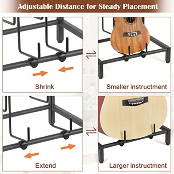 Bikoney Guitar Stand Adjustable 4-Tier Holder for Multiple Instruments