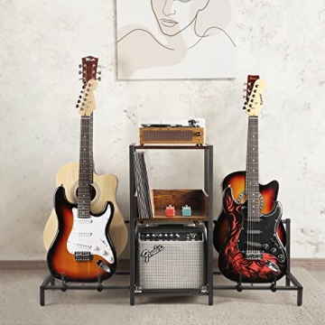 Bikoney Guitar Stand Adjustable 4-Tier Holder for Multiple Instruments