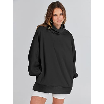 ANRABESS Women Oversized Sweatshirt Cowl Neck Casual Top