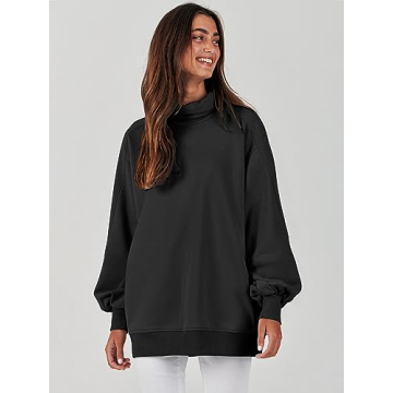 ANRABESS Women Oversized Sweatshirt Cowl Neck Casual Top