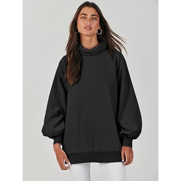 ANRABESS Women Oversized Sweatshirt Cowl Neck Casual Top