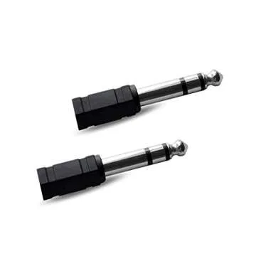 Audio Adapter 6.35mm(1/4 inch) Male to 3.5mm(1/8 inch) Female Headphone Stereo Audio Connector (2 Pack)