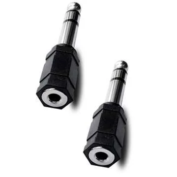 Audio Adapter 6.35mm(1/4 inch) Male to 3.5mm(1/8 inch) Female Headphone Stereo Audio Connector (2 Pack)