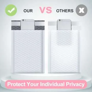 UCGOU Bubble Mailers 4x8 Inch White 50 Pack Usable Size 4x7 Inch Padded Envelopes Small Business Mailing Packages Opaque Self Seal Adhesive Waterproof Boutique Shipping Bags for Jewelry Supplies #000