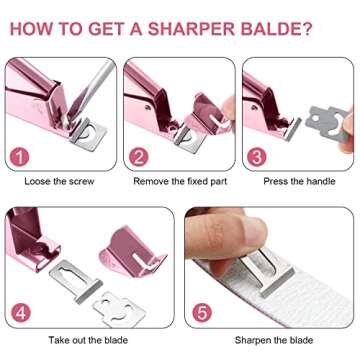 Nail Clippers for Acrylic Nails, Acrylic Nail Clipper, Nail Cutter for Acrylic, False Nail Tips Clipper Set, Stainless Steel Rainbow Color Nail Manicure Set for Salon Home Nail Art (Pink Rose)