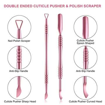 Nail Clippers for Acrylic Nails, Acrylic Nail Clipper, Nail Cutter for Acrylic, False Nail Tips Clipper Set, Stainless Steel Rainbow Color Nail Manicure Set for Salon Home Nail Art (Pink Rose)