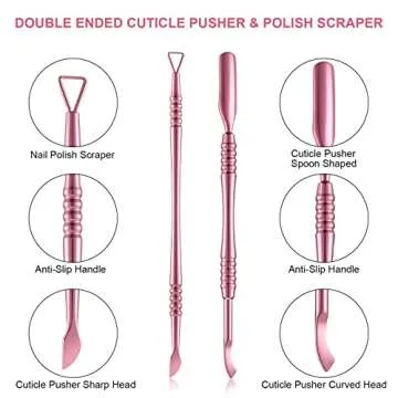 Nail Clippers for Acrylic Nails, Acrylic Nail Clipper, Nail Cutter for Acrylic, False Nail Tips Clipper Set, Stainless Steel Rainbow Color Nail Manicure Set for Salon Home Nail Art (Pink Rose)