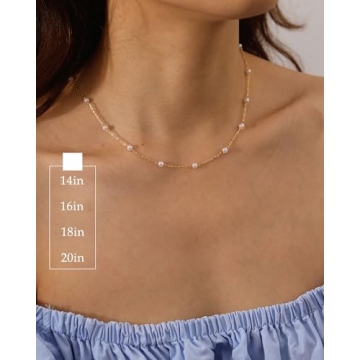 Elegant FUNEIA Dainty Pearl Necklace for Women