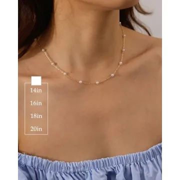 Elegant FUNEIA Dainty Pearl Necklace for Women