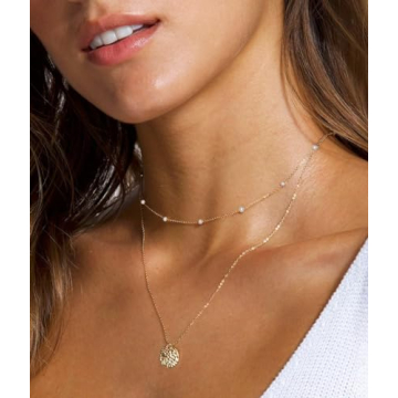 Elegant FUNEIA Dainty Pearl Necklace for Women