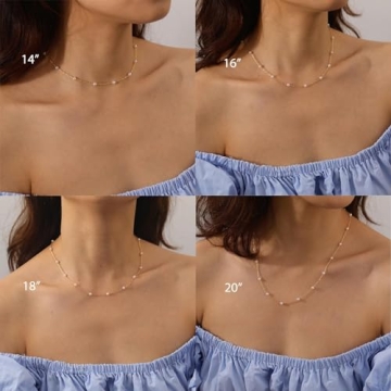 Elegant FUNEIA Dainty Pearl Necklace for Women