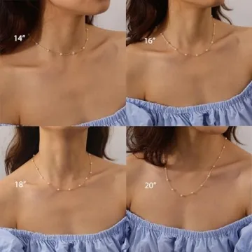 Elegant FUNEIA Dainty Pearl Necklace for Women