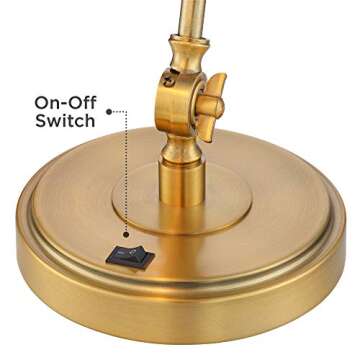 360 Lighting Wray Modern Desk Lamp 26 3/4" High with USB Charging Port Warm Brass Gold Metal Adjustable Arm Head for Bedroom Living Room House Bedside Nightstand Home Office Reading Family