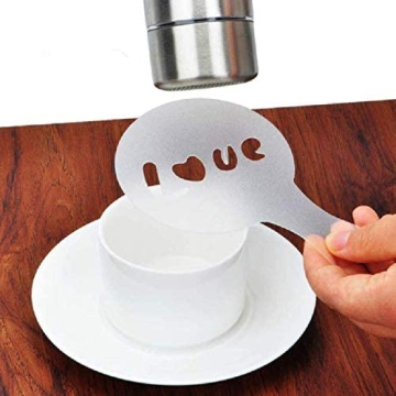 KDDOM 16 Pcs Latte Stencils - Perfect Coffee Art Tools