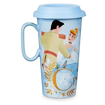 Authentic Disney Cinderella Vintage Ceramic Travel Mug with Lid