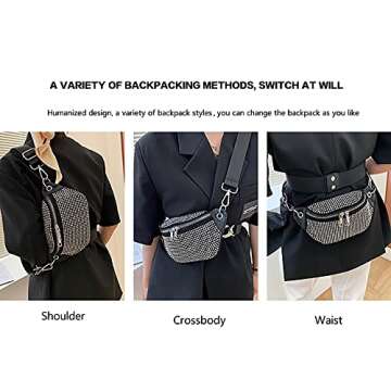 Sparkly Rhinestone Fanny Pack for Women - Adjustable & Chic
