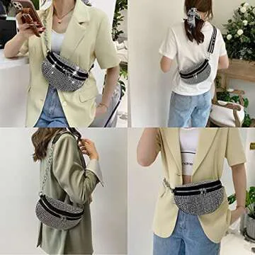 Sparkly Rhinestone Fanny Pack for Women - Adjustable & Chic