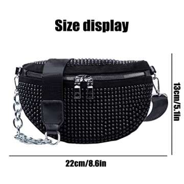 Sparkly Rhinestone Fanny Pack for Women - Adjustable & Chic