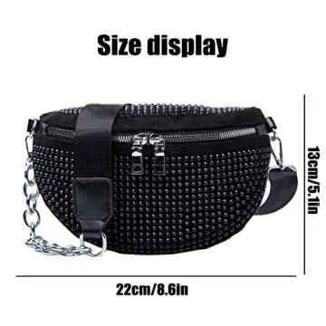 Sparkly Rhinestone Fanny Pack for Women - Adjustable & Chic