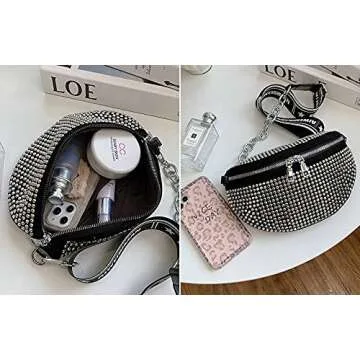 Sparkly Rhinestone Fanny Pack for Women - Adjustable & Chic