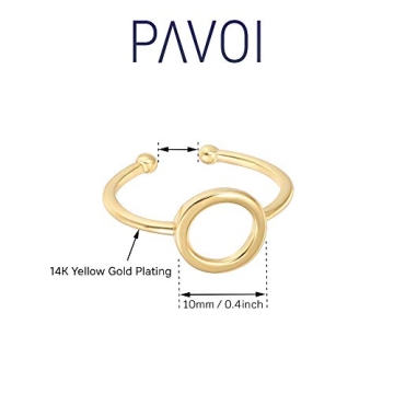 PAVOI 14K Gold Karma Open Circle Ring for Women