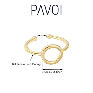 PAVOI 14K Gold Karma Open Circle Ring for Women