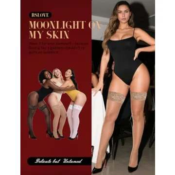 RSLOVE Lace Thigh High Stockings for Women Sexy Silicone