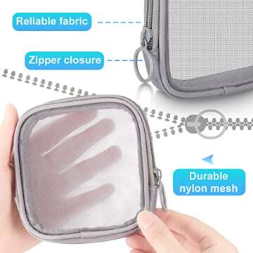 Weewooday 4 Pcs Mesh Makeup Bag Portable Travel Pouch