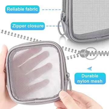 Weewooday 4 Pcs Mesh Makeup Bag Portable Travel Pouch