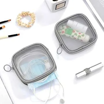 Weewooday 4 Pcs Mesh Makeup Bag Portable Travel Pouch