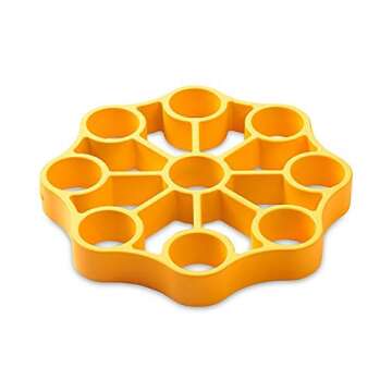 OXO Silicone Pressure Cooker Set 3 Piece Egg Steamer Basket Cooking Rack, Red Yellow Green