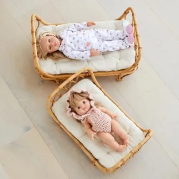 BEBE BASK Award-Winning Rattan Doll Bed for Imaginative Play