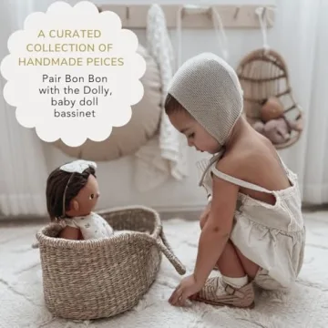 BEBE BASK Award-Winning Rattan Doll Bed for Imaginative Play