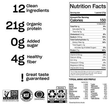 Organic Dairy-Free Protein Powder - Vanilla (3 Count)