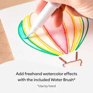Cricut Watercolor Marker and Brush Set, Add Watercolor Effects with Water Brush (4mm), Non -Toxic Ink, for Use with Cricut Maker and Explore Machines, 8 Assorted Colors, (1mm) Markers