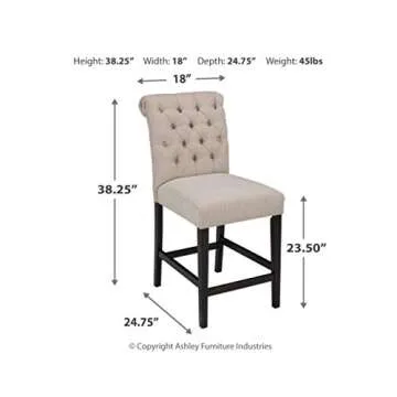 Elegant Ashley Tripton 18" Bar Stool Set for Home Dining