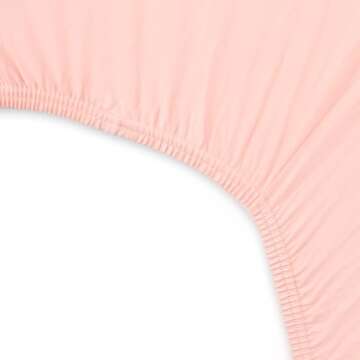 HonestBaby Fitted Crib Sheets Fits Standard Mattress Bassinet, Mini Prints 100% Organic Cotton Baby Boys, Girls, Unisex, Pink Salt Fitted Crib Sheet, One Size