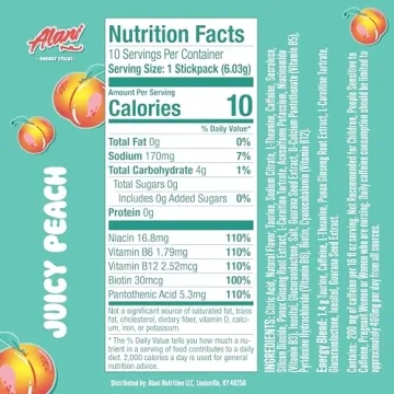 Alani Nu JUICY PEACH Energy Sticks | Sugar-Free Hydration