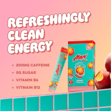 Alani Nu JUICY PEACH Energy Sticks | Sugar-Free Hydration