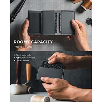 VULKIT Minimalist Wallet with RFID Protection for 10 Cards