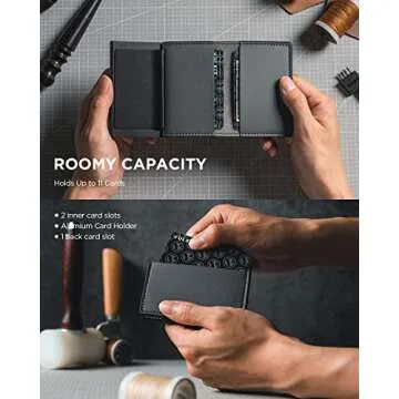 VULKIT Minimalist Wallet with RFID Protection for 10 Cards
