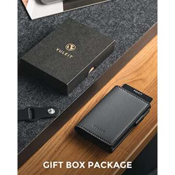 VULKIT Minimalist Wallet with RFID Protection for 10 Cards