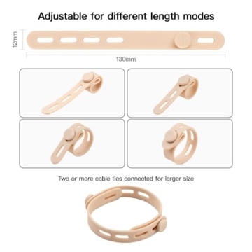 InsCrea Silicone Cable Ties for Easy Wire Management