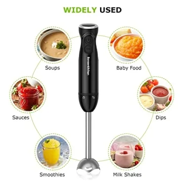 Bonsenkitchen 12-Speed Electric Hand Blender