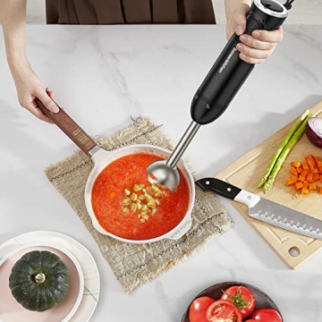 Bonsenkitchen 12-Speed Electric Hand Blender