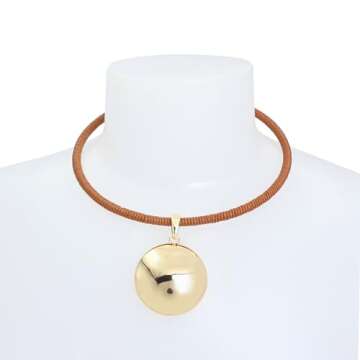 Bold Robert Lee Morris Dome Pendant Leather Necklace