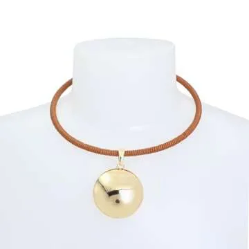 Bold Robert Lee Morris Dome Pendant Leather Necklace